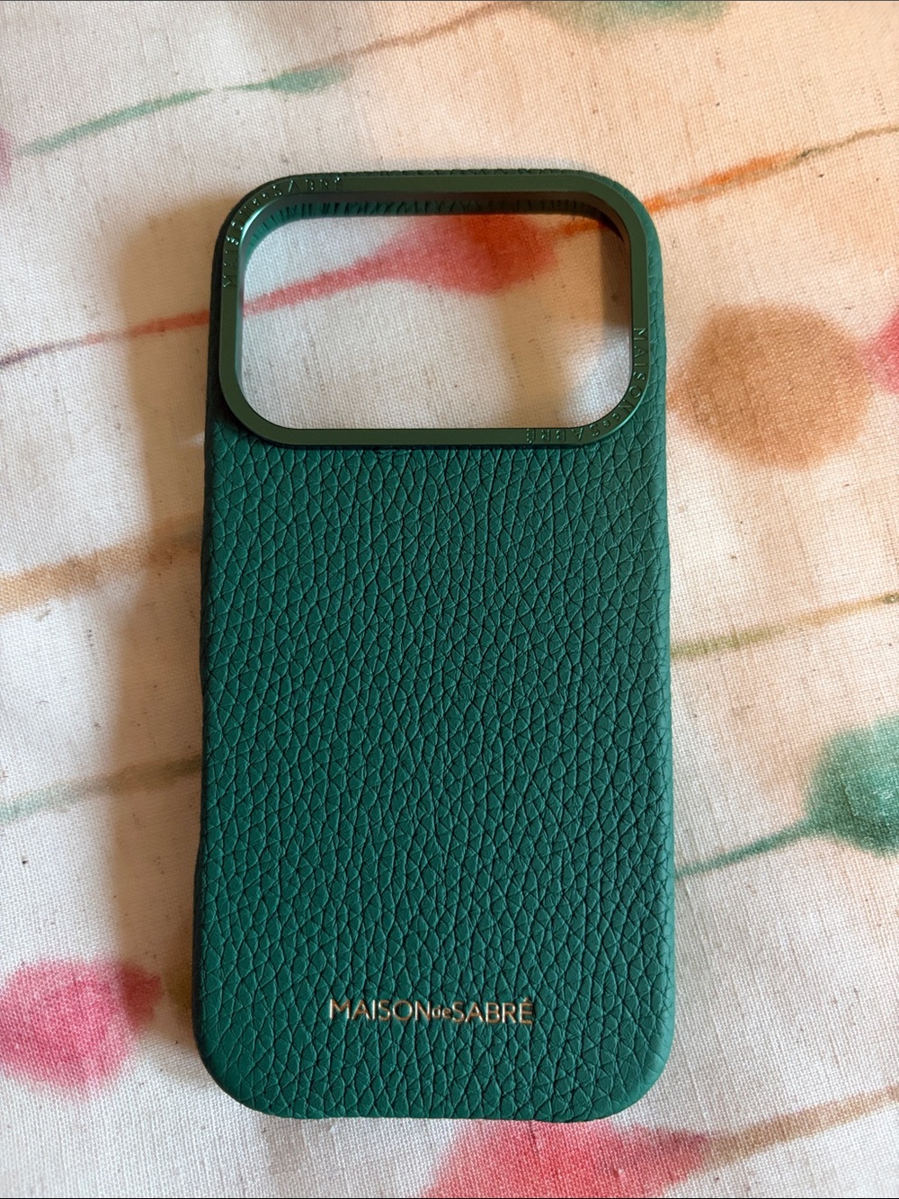MAISON de SABRÉ Deep Green Leather Phone Case